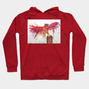 Colorful Red Owl Hoodie